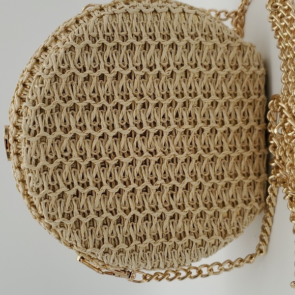 New Circular Woven boho Crossbody Bag gold hardware Hot - Picture 3 of 8